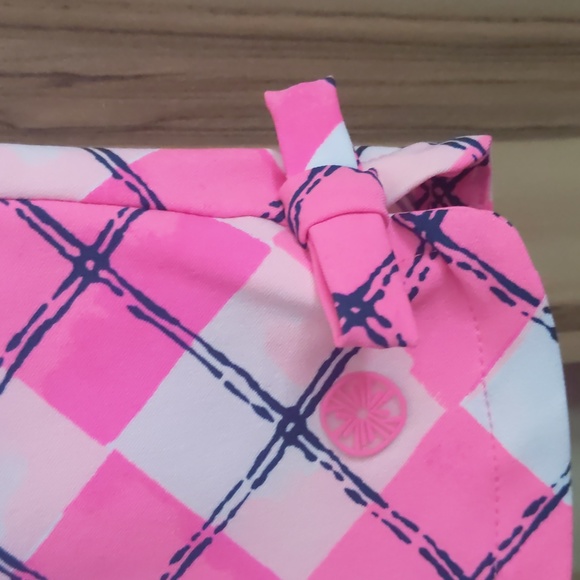 Lilly Pulitzer Fairway Performance Shorts Pink Tropics Glow & Flow Argyle - Picture 11 of 16